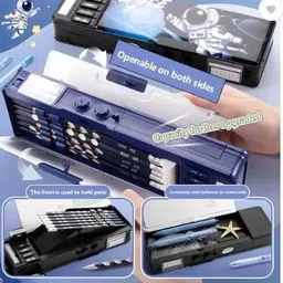 Space Astronaut Theme Space Astronaut Theme Art Plastic Pencil Box Geometry Box-image-25