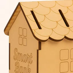 craftvila Smart Wooden House Bank Cash Box image 3