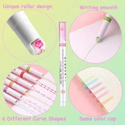 frenyear Outline Curve Pen Hand-Written Newspaper Notes ( Multicolor ) image 4