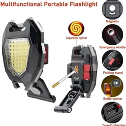 JYORESHA Emergency & Camping Flashlight with Ciggrate Lighter Rechargeable Flashlights with Lighter, Whistles, Screwdriver, Bottle Opener Cigarette Lighter, USB Hub image 4