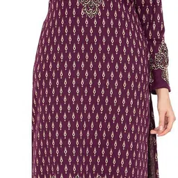 rosary Women Printed Wool Straight Kurta image 1