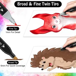 arrolliant Touch cool Alcohol duel tip marker chisel and fine tip for sketching and drawing image 5