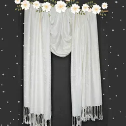 chandwasia Self Design Viscose Men White Fancy Scarf, Scarf, Stole image 3