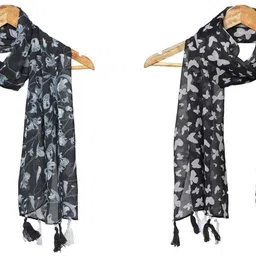 mss fashion Printed Chiffon Women Multicolor Stole, Scarf, Fancy Scarf-picture-45