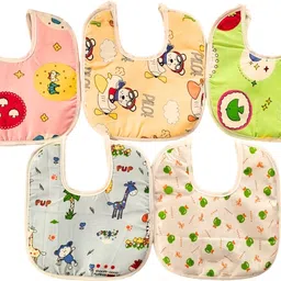 hooper Baby Bibs With Trendy Designs, With Dual Layer Cloth, Assorted Pack of 4 Pcs-picture-10