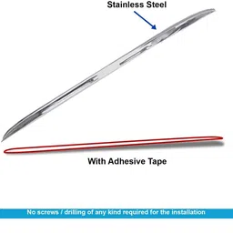 roshneer enterprises Car Rear Trunk/Boot Dicky Patti Chrome Garnish MODEL 2022 Onwards /167 Chrome Maruti Baleno Rear Garnish image 3