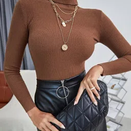 nalax designs Casual Regular Sleeves Striped Women Brown Top-picture-20