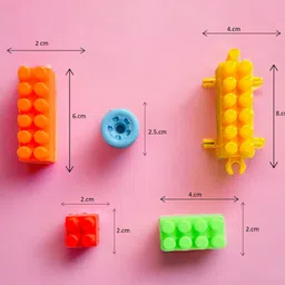 midzone DIY 100Pcs Plastic Building Blocks for Kids Colourful Toy Set image 3