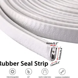 motopex Door Edge Guards U Shape Car Door Protector White Rubber Scratches Protect.-08 Car Beading Roll For Door image 2