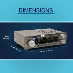 ain Model no 101 AC/DC FM Radio Multimedia Speaker with Bluetooth, USB, SD Card, Aux FM Radio (Silver) FM Radio image 5