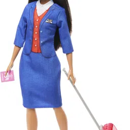 barbie Flight Attendant Fashion Doll in Blue Uniform & Accessories-picture-24