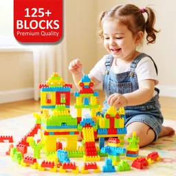 fizzy funs 125+ Pcs Building Block Toy for Kids Fun, Learning & Smart Activity Train Blocks-picture-13