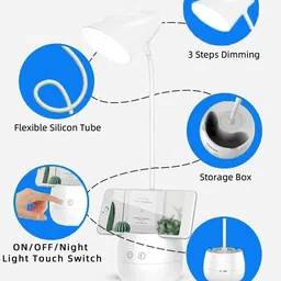 idoleshop Desk Lamp with 3 Shades Touch Control Light and Mobile Holder Design With Night Study Lamp image 5