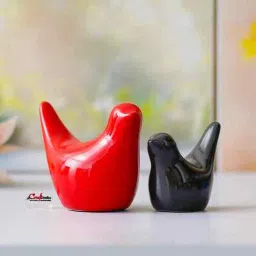 Resin Love Birds Showpieces (Set of 2, Black Red)| Home Decor Items for Living Room Bedroom Hall Office Desk| Decorative Bird Figurines Statue| Home Decor Gifts for Birthday Housewarming-image-28