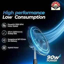 spinks SPINKS-1016 5 Star 400 3 Blade Pedestal Fan image 5