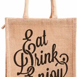 dasvilla Unisex Jute Lunch Bag /Tiffin Bag Multipurpose Grocery Bag-picture-25