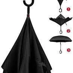 vihanix lifestyle Reversible Umbrella for UV & Rain with C Handle and Windproof Design Umbrella Umbrella image 3