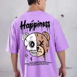 ps enterprises Men Graphic Print Round Neck Pure Cotton Light Blue T-Shirt image 4