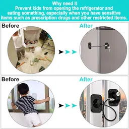 hasthip Fridge Window Children Safety Lock Adhesive Secure image 3