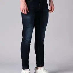 killer Men Skinny Mid Rise Dark Blue Jeans image 4