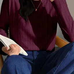 aditi fashions Women Solid Round Neck Cotton Blend Pink T-Shirt-picture-18