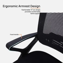 mintwud from pepperfry Kimura Mid Back Ergonomic Chair with Tilt Lock Mechanism in Black Colour image 5