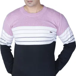 avtar Men Striped Round Neck Pink Sweater-picture-20