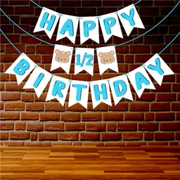 wobbox Birthday Bunting Banner "Its My Half Birthday" , Birthday Decoration Item Banner-picture-10