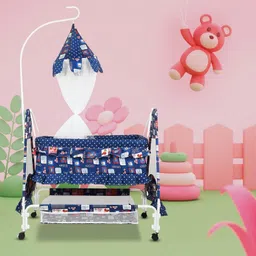 nayasa Cradle for kids cradle for baby boy and girl Cradle With Swing & Mosquito Net Bassinet image 2