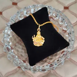 shiv jagdamba Religious Lord Goddess Maa Durga Jay Mata Di Gold Brass Rope Chain Pendant Brass Pendant image 3