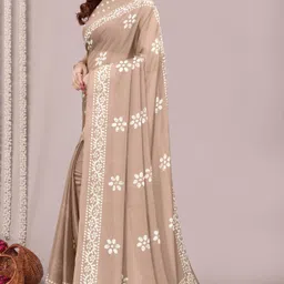 mirchi fashion Printed, Blocked Printed Hand Batik Chiffon, Georgette Saree image 2