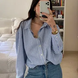 femibazaar Women Regular Fit Striped Casual Shirt-picture-35