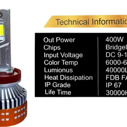 autofriend H-7-400 WATT Headlight Car LED (16 V, 400 W) image 5