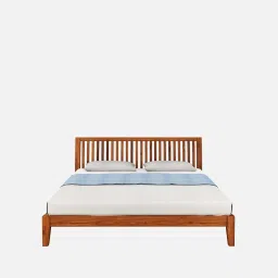 nilkamal sleep Luxurious Solid Wood King Size Bed in Brown Finish image 4