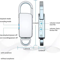 SATTOBISION Spy Keychain Digital Voice Recorder - Hidden Spy Audio Recorder for Lectures 8 GB Voice Recorder image 4