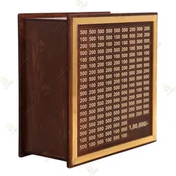 bifrrutant Wooden Money Saving Box| Cash Saver Money Box with Counting Target|wooden Coin Bank image 3