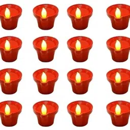 sharma distributor Pack of 4 Water Sensor Light Diya for Home Decoration Diwali Purpose. Multicolor Plastic Table Lantern-picture-14