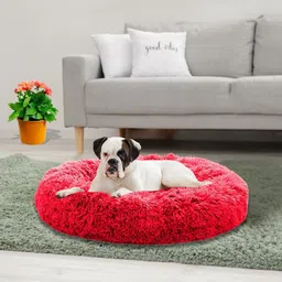 cozypaws Dog Bed Sherpa Fleece Soft Round Pet Bed Waterproof Anti-Slip Bottom M Pet Bed image 4