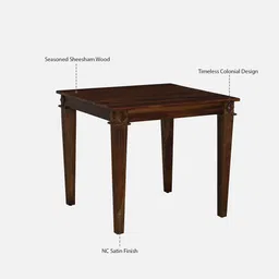 amberville from pepperfry Pompeii Sheesham Wood 4 Seater Dining Table In Provincial Teak Finish image 4