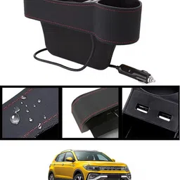 ayw Black Seat Gap Organizer Front Seat With USB Ports,Cup,Phone,Key,Coin Holder 217 Car Side Seat Catcher-picture-21