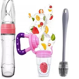 3pcs 90ml Baby Feeding Bottle, Food Feeder & Cleaning Brush Teether and Feeder-image-26