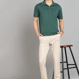 killer Men Slim Fit Cream Lycra Blend Trousers image 2