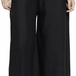 rangkriti Pack of 2 Women Regular Fit White, Black Viscose Rayon Trousers image 3