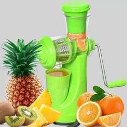funel Plastic Plastic Fruit Juicer Juice Making Machine with Steel Handle, Green Hand Juicer Hand Juicer image 2