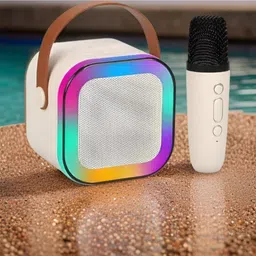 NHOUSE G67_k12 Wireless Karaoke Mic Speaker: K12 with RGB, 5W Bluetooth 10 W Bluetooth Home Audio Speaker image 1