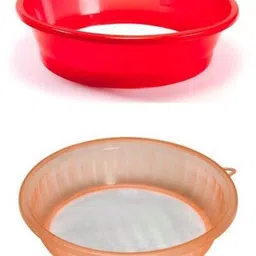 quistal Durable Plastic Flour/Atta Strainer, Sieves, Hook Chalnis, Pack of 2, Multicolor Sieve-picture-13