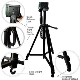 TPZ 3366 Aluminum Tripod (55-Inch), Universal Tripod for All Smart Phones, Cameras Tripod image 3