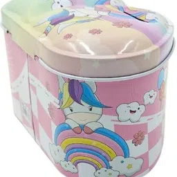 eclet 2ps Metal Money Bank With Secure Lock & Keys For Kids Random design will send-HH Coin Bank image 3