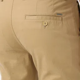 peter england Men Skinny Fit Khaki Cotton Blend Trousers image 5