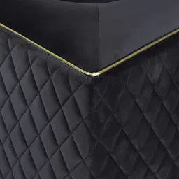 casacraft from pepperfry Valencia Velvet LHS Sectional Sofa (3+ Lounger) in Charcoal Grey Colour image 4